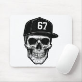 67 Schädel Halloween Brainrot Meme Six Seven Kinde Mousepad (Mit Mouse)