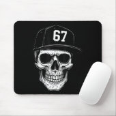 67 Schädel Halloween Brainrot Meme Six Seven Kinde Mousepad (Mit Mouse)