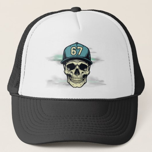 67 Schädel Truckerkappe (Vorderseite)