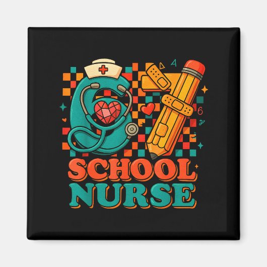 67 School Nurse Days Pencil Heart Funny Medical Magnet (Vorne)