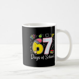 67. Schultag 67 Sechs Sieben Mathelehrer Kinder Kaffeetasse