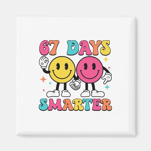 67. Schultag 67 Tage schlauer Lehrer Schüler Magnet (Vorne)