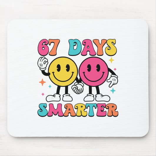 67. Schultag 67 Tage schlauer Lehrer Schüler Mousepad (Vorne)