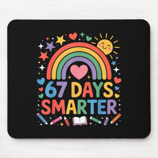 67. Schultag Meme 67 Tage schlauer Regenbogen Ki Mousepad (Vorne)