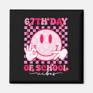 67. Schultag Vibes 67 Meme Cute Smile Gesicht T Magnet