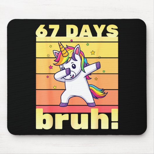 67 Schultage Bruh Lustiger Lehrer Kinder Dabbing Mousepad (Vorne)