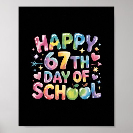 67. Schultage Lustig 67 Meme Lehrer  Poster (Vorne)