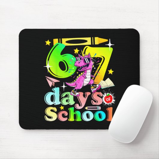 67 Schultage Lustig 6-7 Kinder Mädchen Einhorn Din Mousepad (Mit Mouse)