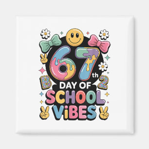 67 Schultage Meme100. Schultag Vibes Pi Magnet