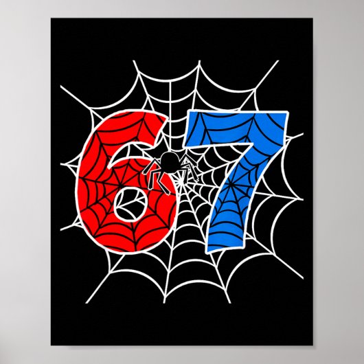 67 Sder-web Meme Lover Funny Six Seven Gen Alpha S Poster (Vorne)