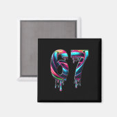 67 Sechs Sieben 6 7 Meme Design Lustig 6 7  Magnet (Vorderseite/Rückseite)