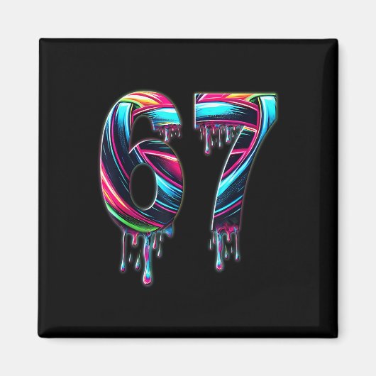 67 Sechs Sieben 6 7 Meme Design Lustig 6 7  Magnet (Vorne)