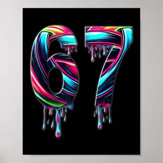 67 Sechs Sieben 6 7 Meme Design Lustig 6 7  Poster (Vorne)