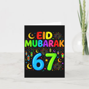 67 sechs sieben frohes eid mubarak kinder eid al karte
