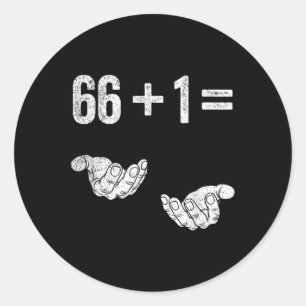 67 Sechs Sieben Mathe Mathematik Brainrot Gleichun Runder Aufkleber