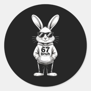 67 sechs sieben Meme 6 7 lustiger Ostertag für Jun Runder Aufkleber