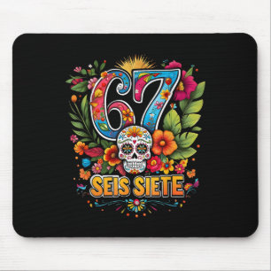 67 Seis Siete Farbige mexikanische Meme-Volkskunst Mousepad