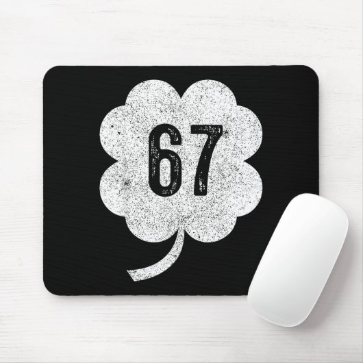 67 Shamrock Meme St Patrick’s Day Retro Green Luck Mousepad (Mit Mouse)