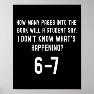 67-Shirt für Lehrer 67-Meme Englischlehrer Sechs  Poster