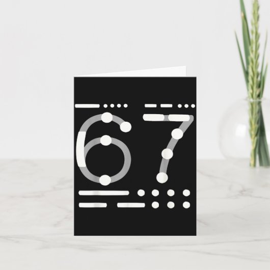 67 Shirt, Morse Code 67 Kid Meme Six Seven Graphic Karte (Vorderseite)