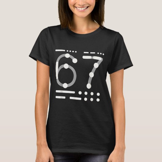 67 Shirt, Morse Code 67 Kid Meme Six Seven Graphic T-Shirt (Vorderseite)