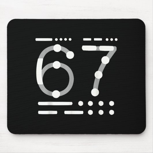 67-Shirt, Morse-Code 67-Kind-Meme Six Seven Grafik Mousepad (Vorne)