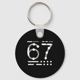 67-Shirt, Morse-Code 67-Kind-Meme Six Seven Grafik Schlüsselanhänger