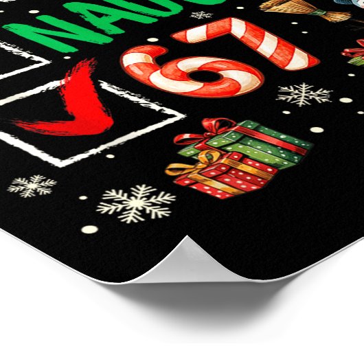 67 Shirt Nice Naughty 67 Funny Christmas Boys Girl Poster (Ecke)