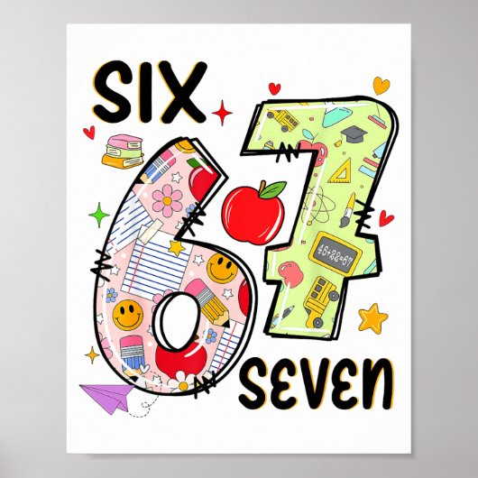 67 Shirt Teacher 6 7 Meme Women Girls Teachers Six Poster (Vorne)
