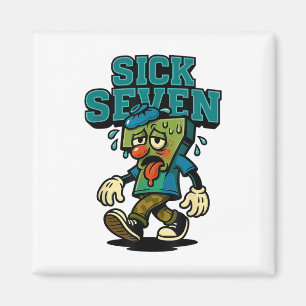 67 Sick Seven Halloween-Kostüm Lustiger Wortwitz M Magnet