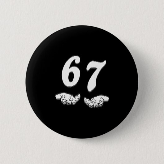67 Sieben mit Handgriffen Schwarz-Weiß-Kunst Button (Vorderseite)