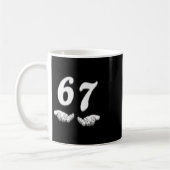67 Sieben mit Handgriffen Schwarz-Weiß-Kunst Kaffeetasse (Links)