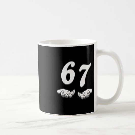 67 Sieben mit Handgriffen Schwarz-Weiß-Kunst Kaffeetasse (Rechts)