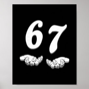 67 Sieben mit Handgriffen Schwarz-Weiß-Kunst Poster