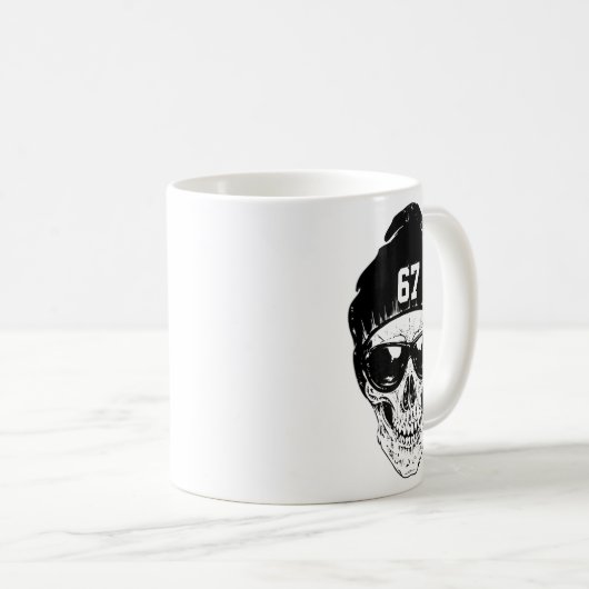 67 Six Seven 67 Meme Funny Distressed 67 Number Sp Kaffeetasse (VorderseiteRechts)