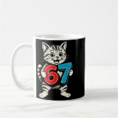 67 Six Seven 6 7 Cat Funny Kaffeetasse (Links)