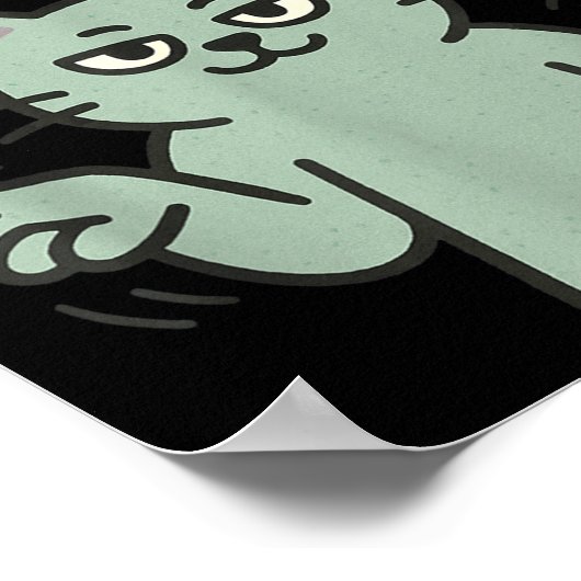 67 Six Seven 6-7 Cat - Funny Kids Gaming Brainrot Poster (Ecke)