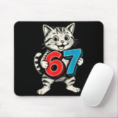 67 Six Seven 6 7 Cat Funny  Mousepad (Mit Mouse)