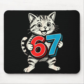 67 Six Seven 6 7 Cat Funny Mousepad