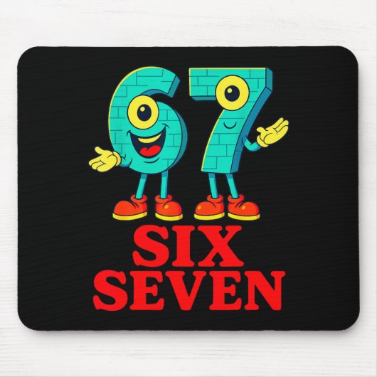 67 Six Seven 6-7 Funny Italian Brainrot Fun Kids G Mousepad (Vorne)