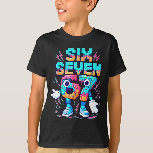67 Six Seven 6-7 - Funny Italian Brainrot Ice Crea T-Shirt (Vorderseite)