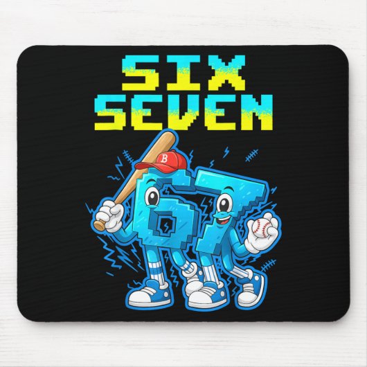 67 Six Seven 6-7 - Funny Italian Brainrot Kids Bas Mousepad (Vorne)