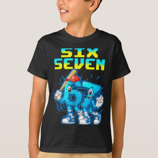67 Six Seven 6-7 - Funny Italian Brainrot Kids Bas T-Shirt (Vorderseite)