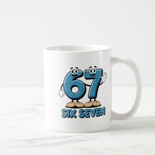 67 Six Seven 6-7 Funny Italian Brainrot Kids Gamin Kaffeetasse (Rechts)