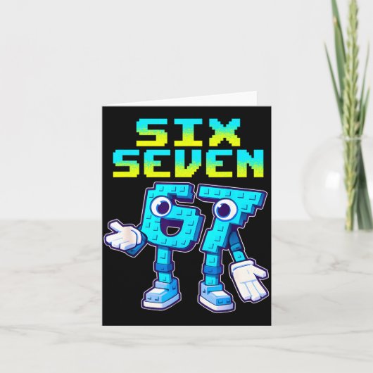 67 Six Seven 6-7 Funny Italian Brainrot Kids Gamin Karte (Vorderseite)