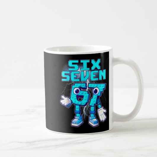 67 Six Seven 6-7 Funny Italian Brainrot Meme Kids Kaffeetasse (Rechts)