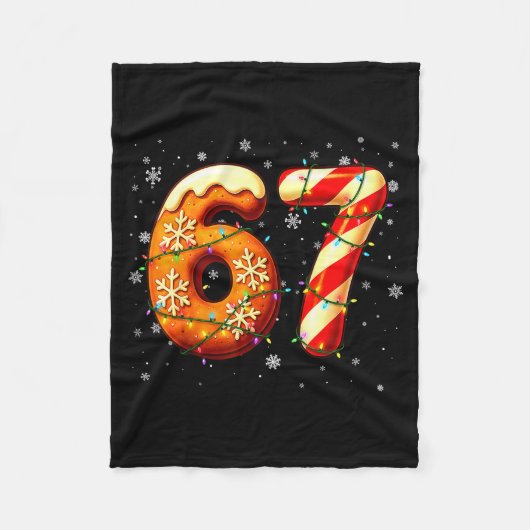 67 Six Seven 6-7 Gingerbread Candy Cane Christmas Fleecedecke (Vorderseite)