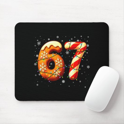 67 Six Seven 6-7 Gingerbread Candy Cane Christmas Mousepad (Mit Mouse)