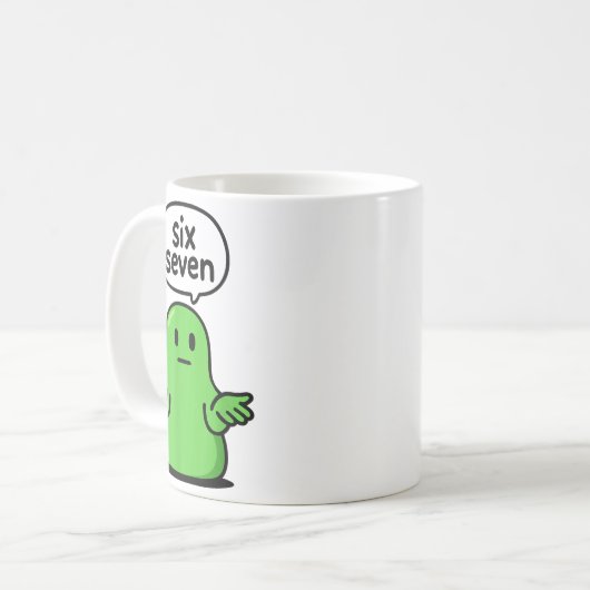 67 Six Seven 6-7 Green Blob Slime - Funny Kids Bra Kaffeetasse (Vorderseite Links)