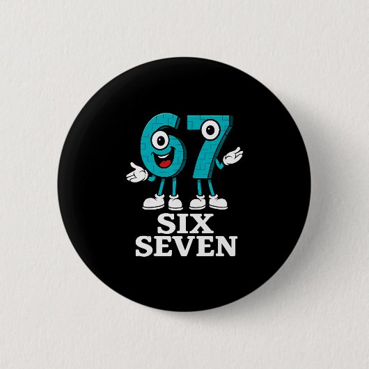 67 Six Seven 6-7 - Lustiges italienisches Brainrot Button (Vorderseite)